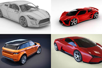 create 3d car model vehicle design car rendering stl 3d printing game ready car