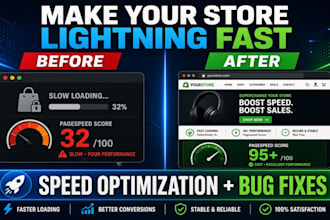 woocommerce speed optimization, maintenance bug fixes for online stores