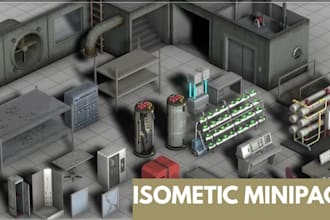 create low poly 3d environment assets, modular game prop and isometric scene