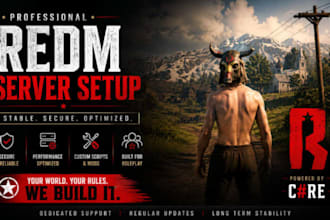 develop full redm server, red vorp, premium script, maps and mlo