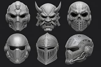 sculpt 3d mask, cosplay mask 3d helmet, anime helmet mask model