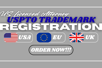 assist with trademark application and trademark filing trademark attorney