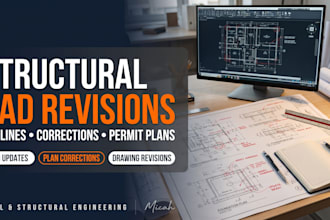 revise structural cad drawings from redlines and permit corrections