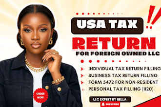 prepare and efile usa tax return, us llc tax filling, pro forma 1120 5472 1040nr