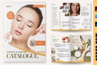 design promotional product catalog, brochure, line sheet for skincare cosmetics