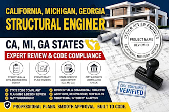 be california michigan georgia structural engineer for permit ready drawings set
