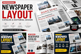 design professional newspaper layout catalog and editorial design for print
