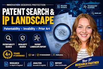 do patentability search, patent invalidity search with patent landscape report