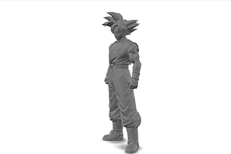 sculpt 3d amine character, action figure collectible, vinyl toy for 3d printing
