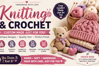 knit custom crochet and knitting patterns, hats, scarves, and blankets