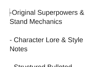 write an original anime character concept or blue print