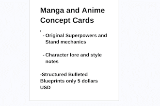 write a manga script and original anime character concept