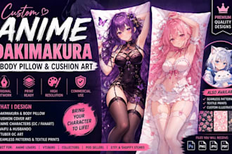 create custom anime dakimakura, body pillow and cushion art
