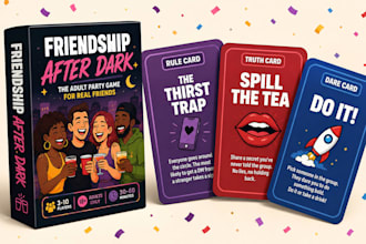 design custom adult party games and drinking card game illustration