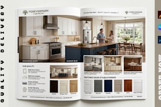 design furniture sales product catalog lookbook for kitchen cabinet manufacture
