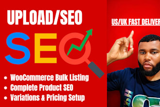 professional woocommerce product upload and product SEO