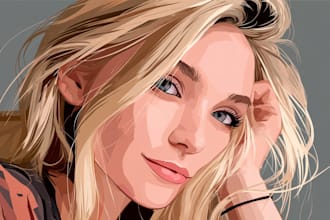 draw vector portrait cartoon portrait