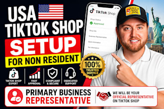 setup USA tiktok shop for non USA residents with primary business representative