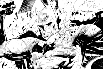 draw black and white comic page in cool manga style as mangaka