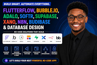 do flutterflow bubble io adalo softr supabase xano n8n budibase database design