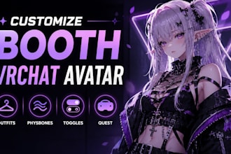 customize booth vrchat avatar with outfits, physbones, toggles and quest