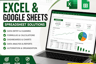 create an excel or google sheets dashboard