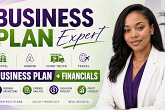write a hotel airbnb foodtruck travel business plan with financials