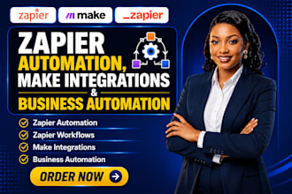 zapier automation, zapier workflows, make integrations and business automation
