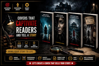 design thriller book cover, crime mystery book cover and suspense KDP book cover