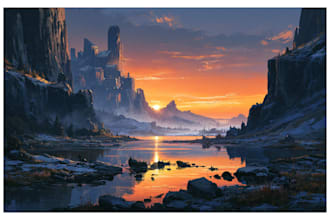 do fantasy landscape illustrations
