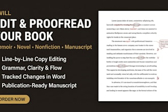 professionally edit, proofread and polish your memoir, book, ebook or manuscript