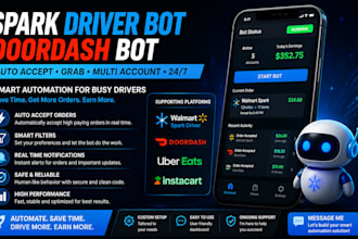 setup spark driver bot, spark delivery bot auto accept orders bot, doordash bot