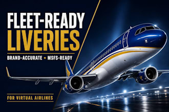 design custom livery, msfs livery, airplane livery for flight simulator