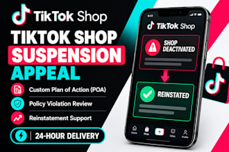 help with tiktok shop suspension reinstatement and appeal