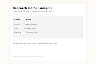 write a cited competitor market or diligence memo
