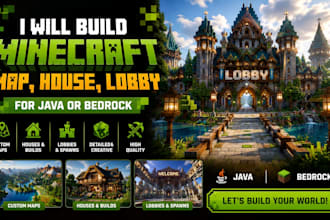 build custom minecraft maps, houses, lobbies and builds for java or bedrock