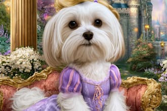 disney princess portrait female focused disney pet portrait art