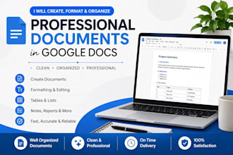 format, edit and organize professional google docs documents