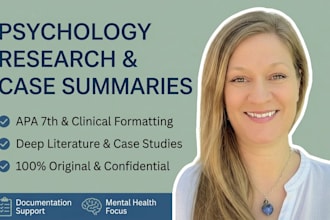 provide psychology research case summaries and mental health documentation