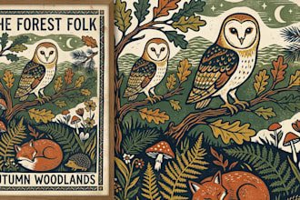 draw a vintage art illustration with linocut style