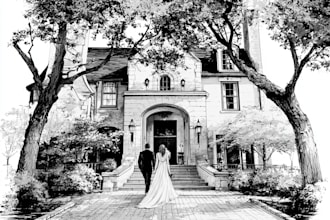 draw custom wedding venue illustration in pen ink style
