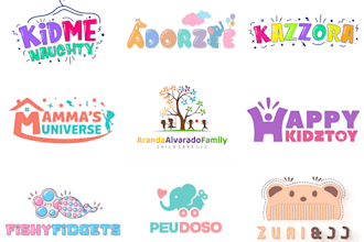 design childcare, education, university, kids and children kids brand logo