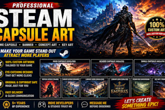 be your steam capsule artist for steam game capsule banner and key art