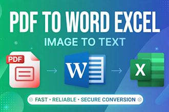convert pdf to word, pdf to excel, image to text typing