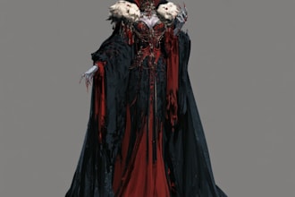 horror vampire lord queen character desing
