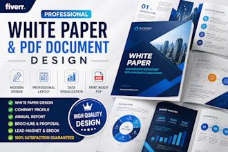 design a professional white paper and PDF document