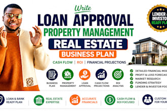 write loan approval property management real estate business plan cash flow roi