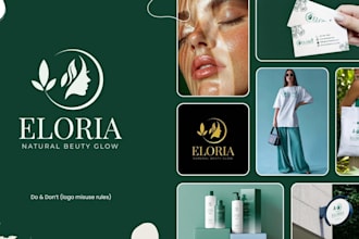 create skin care label, cosmetic logo and makeup packaging design