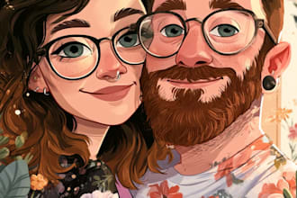 draw couple portrait illustration