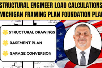 structural engineer load calculations, michigan framing plan foundation plan